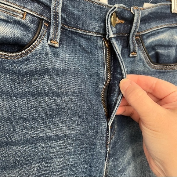 Frame Le High Skinny Jean Tuxedo Piping Serrano Wash Size 24 - Picture 13 of 16